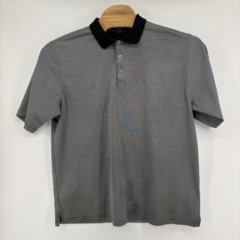 Chase Edward Golf Polo Shirt Men's Extra Large Short Sleeve Grey Striped - Picture 2 of 7